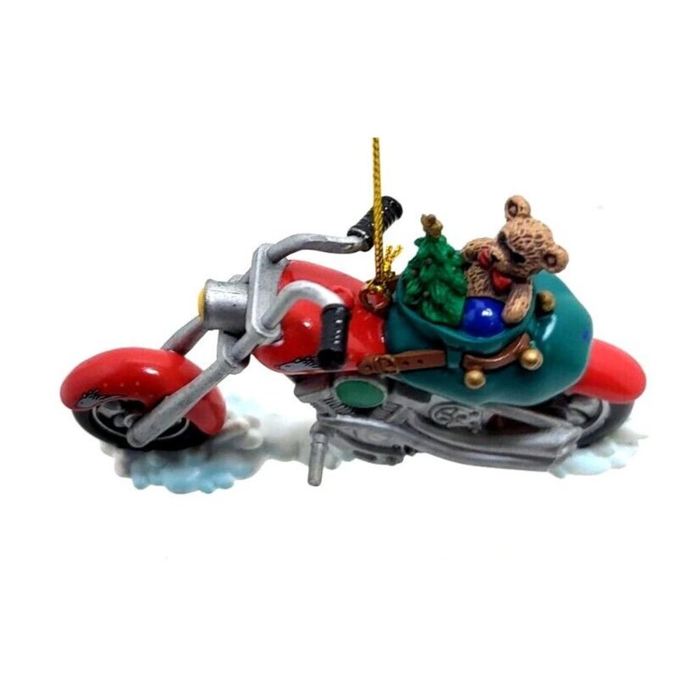 Santa’s Motorcycle Santa’s Bag Toys Bear Tree 2.5"Mistletoe Magic Ornament (Z26)